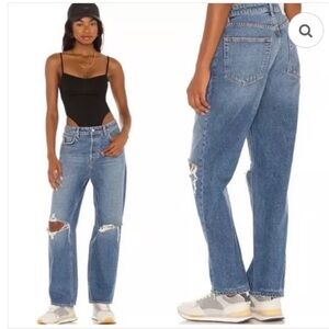 GRLFRND The Amanda Mid Rise Loose Boyfriend Distressed Jeans Size 24